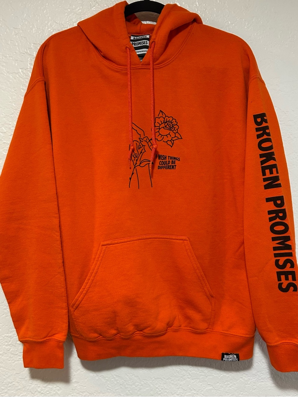 Broken Promises Bright Orange “Wish Things Could Be Different” Hoodie